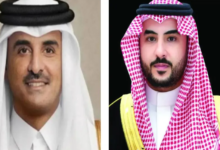 وزير الدفاع السعودي يعزي أمير قطر في وفاة الشيخ حمد