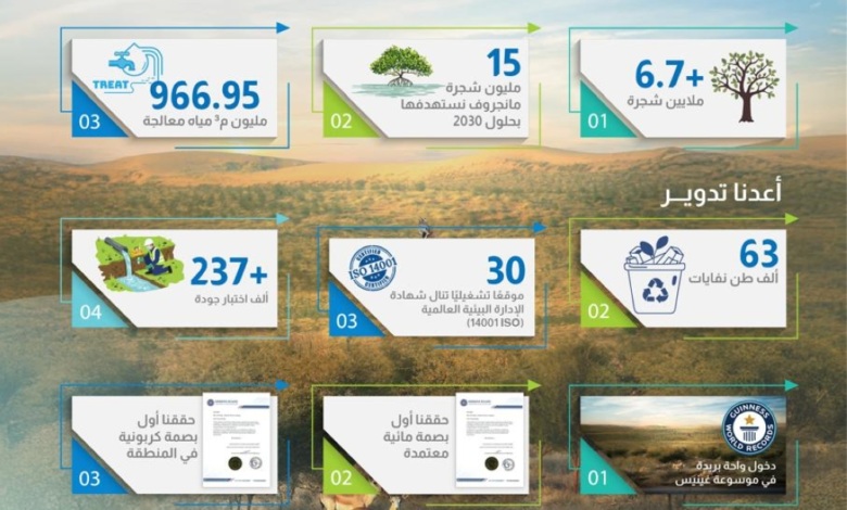 الاستدامة البيئية في السعودية: إنجازات شركة المياه الوطنية