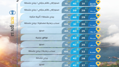 أعلى درجات الحرارة العظمى في السعودية: الدمام تتصدر بـ 46 درجة