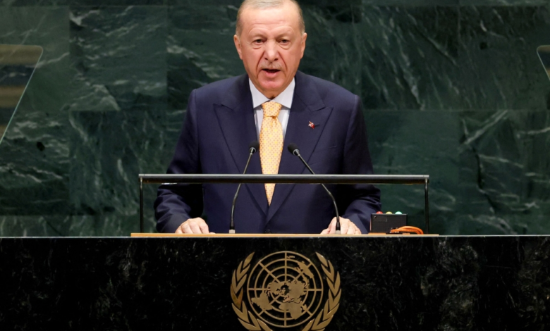 أردوغان يلقي كلمة أمام الجمعية العامة للأمم المتحدة - أ ف ب