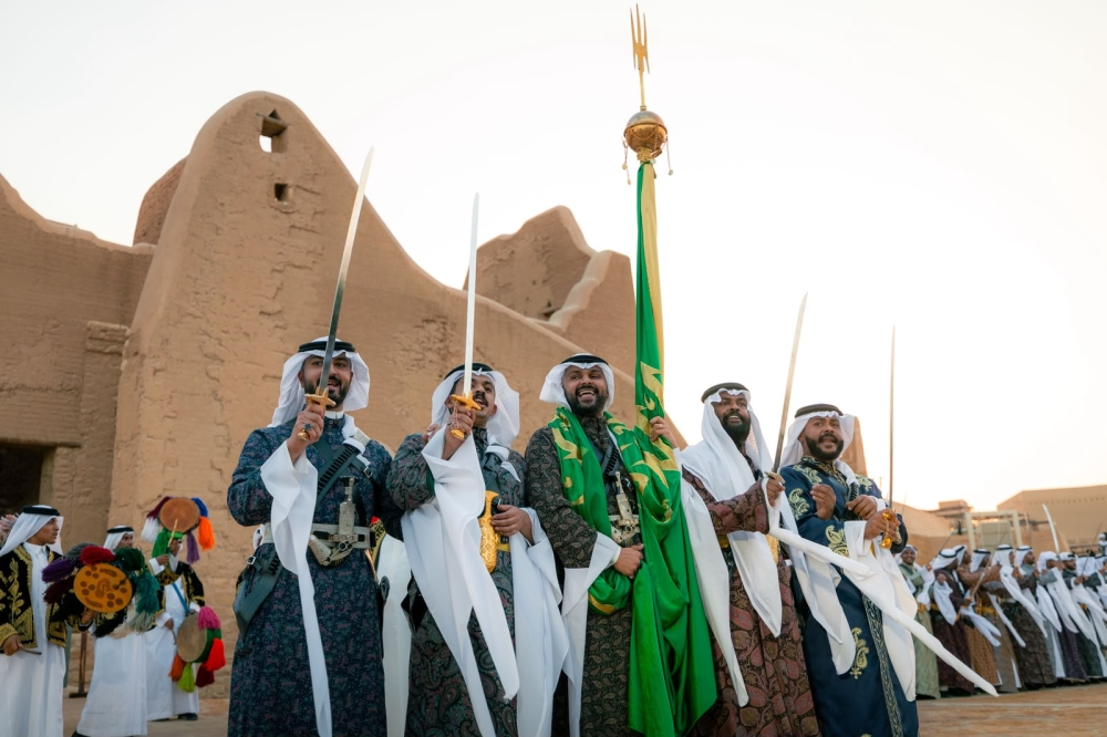 مسيرة عسكرية في الدرعية احتفاءً باليوم الوطني