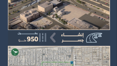 جسر جديد على طريق عثمان بن عفان مع تقاطع أنس بن مالك